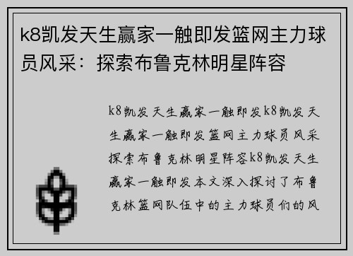 k8凯发天生赢家一触即发篮网主力球员风采：探索布鲁克林明星阵容